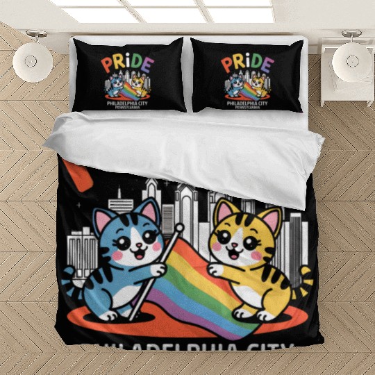 Pride Month Philadelphia City Pennsylvania USA Rai Bedding Sets