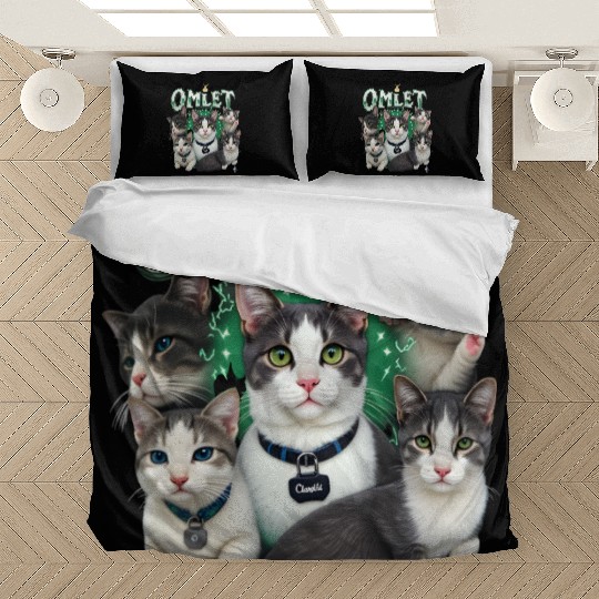 Vintage 90s Aesthetic Multi-Cat Graphic Bedding Sets