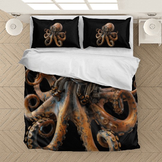 Steampunk Octopus, Steampunk Sci-Fi Bedding Sets