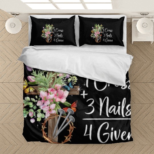 1 Cross 3 Nails 4 Given Christian He is Risen Bedding Sets