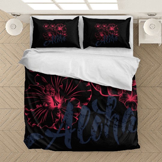 Aloha Red Hibiscus Flower Bedding Sets