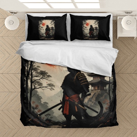 Samurai Cat Warrior Bedding Sets Design