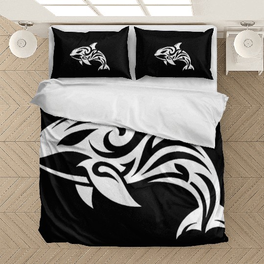 Sleek Elegant Orca T Tattoo Style Bedding Sets