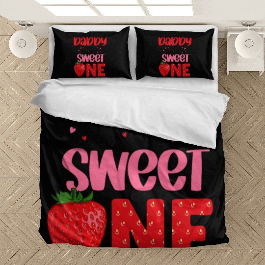 Daddy Sweet One Strawberry Birthday Family Party Bedding Sets