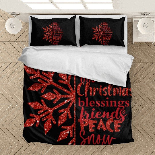 Queen bundle Christmas snowflake sublimation Bedding Sets