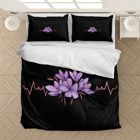 Lesbian Heartbeat Violet Flower Love Pride Art Bedding Sets