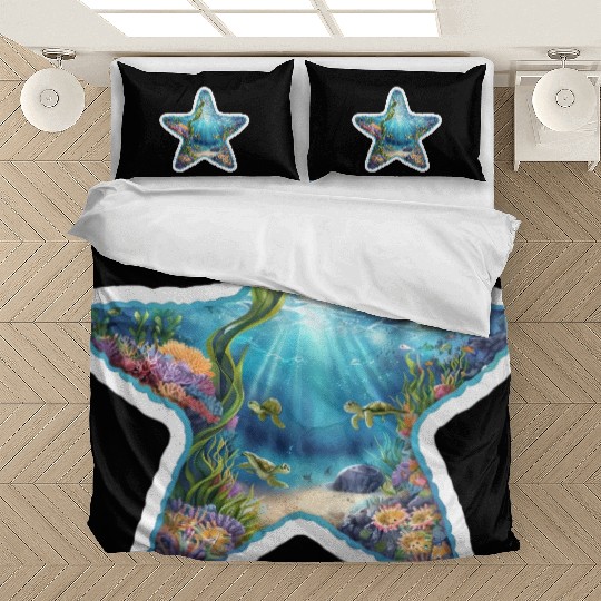 Vibrant Starfish Illustration Bedding Sets