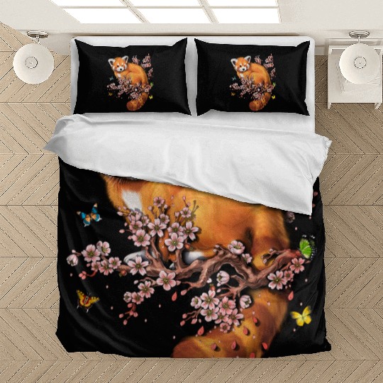 Red Panda Cherry Blossom Bedding Sets