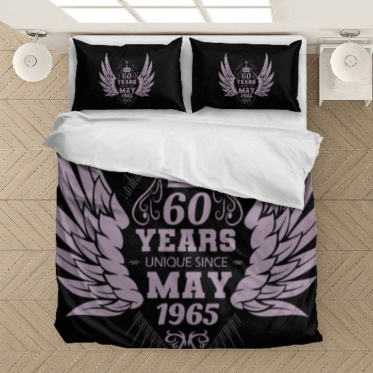 60th birthday angel wings unique since May 1965 Bedding Sets
