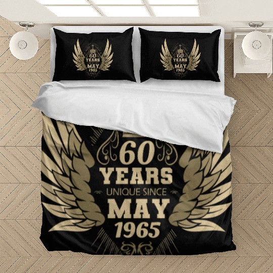 60th birthday angel wings unique since May 1965 Bedding Sets
