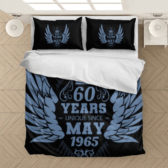 60th birthday angel wings unique since May 1965 Bedding Sets