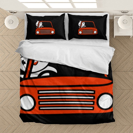 Duck Car Driver Fast Vehicle Greeting Waving Cute Bedding Sets