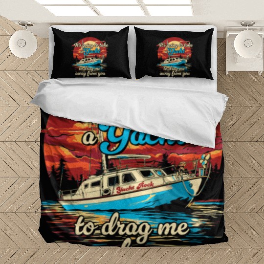 Vintage Style on Back Yacht Rock Party Boat Bedding Sets