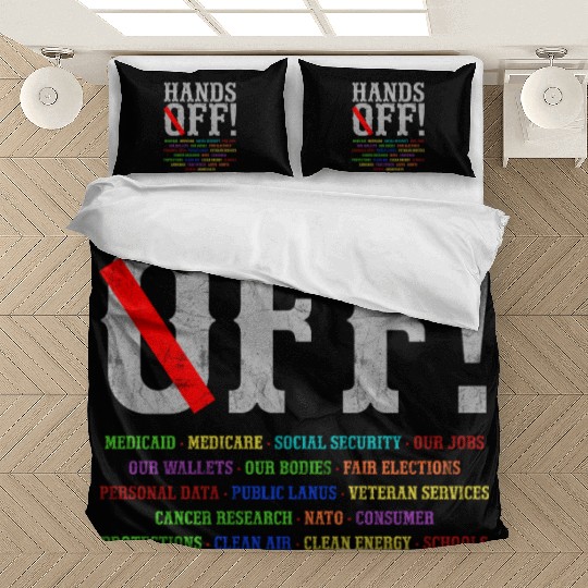 Hands Off Social Security Protest Resist Save D Bedding Sets