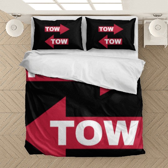 tow arrow red moving automotive because racecar Bedding Sets