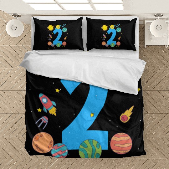 Space Number Two Adventure Fun Birthday Bedding Sets