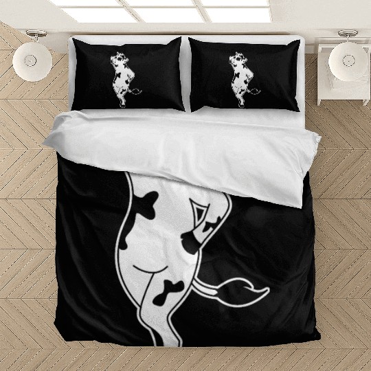 Elegant Cow Model Silhouette Farm Bedding Sets