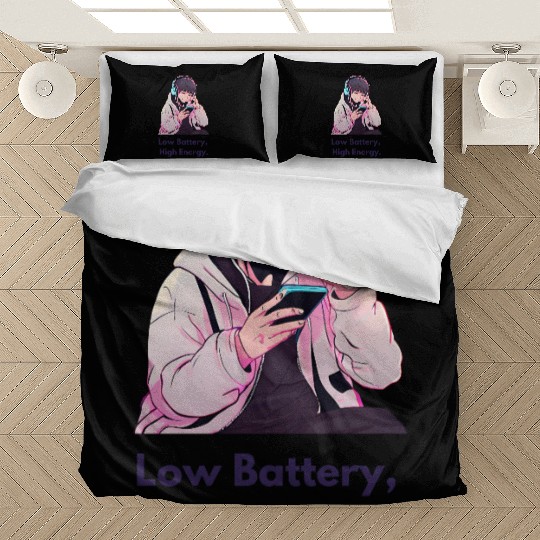 Chibi Boy in Bedding Sets with Headphones (Cool & Chill)