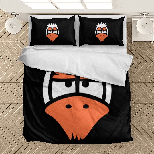 Bird looks funny annoyed tired angry frustrated Bedding Sets