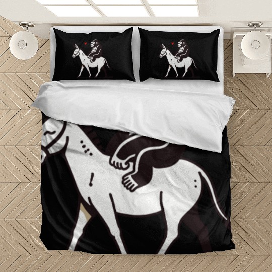 Gorilla Riding Donkey with Heart Bedding Sets
