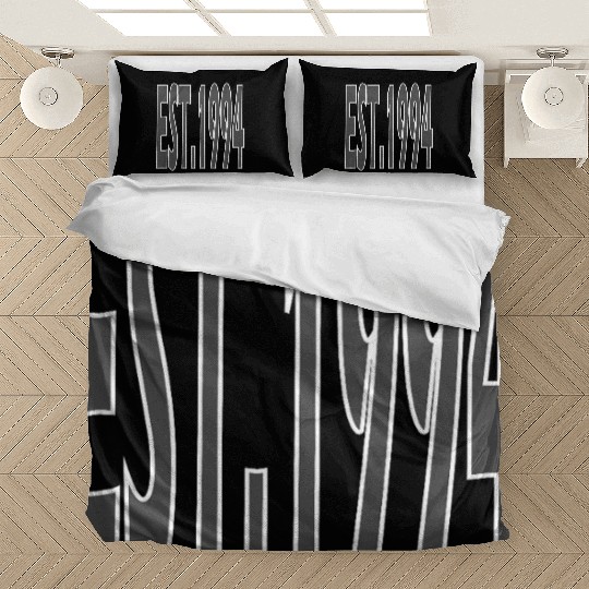 EST. 1994 Ash Text Bedding Sets – Minimalist Vintage