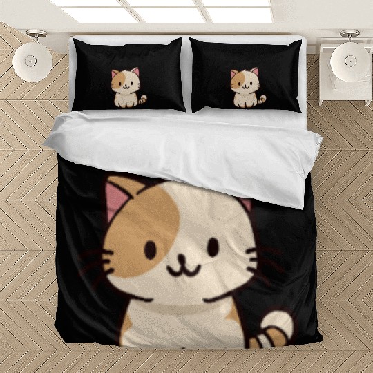 Cute Kawaii Meow Cat – Minimal Cartoon Bedding Sets