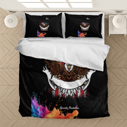 Eagle Full American Flag Bald Eagle Feather Style Bedding Sets