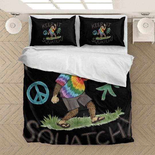 Keep It Squatchy – Hippie Bigfoot Tie Dye Vibes Bedding Sets