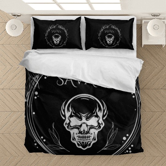 "Savage Skull Circle – Dark Gothic Tribal Bedding Sets