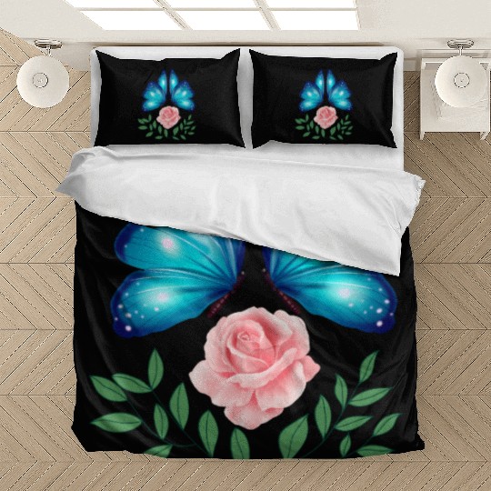 Butterfly. Flower. Rose. Joy. spring. Spring break Bedding Sets