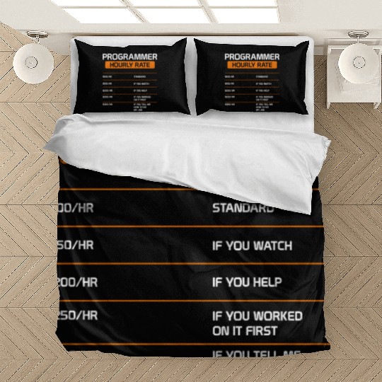 Programmer Hourly Rate Funny Computer Science Bedding Sets