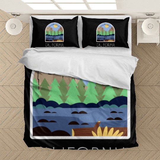 Retro Yosemite National Park California Bedding Sets