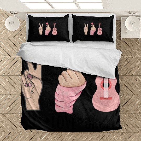 peace love ukulele Bedding Sets