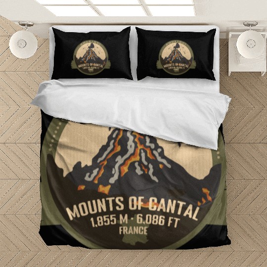 Mounts of Cantal Volcano France Hiking Camping Bedding Sets