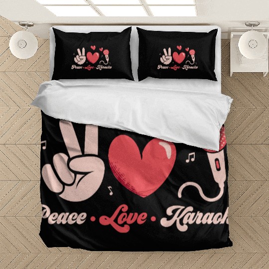 Peace Love Karaoke Singing Singer Bedding Sets