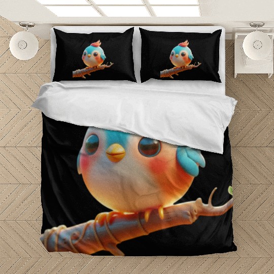 Cute Little Bird Perched on a Branch Bedding Sets