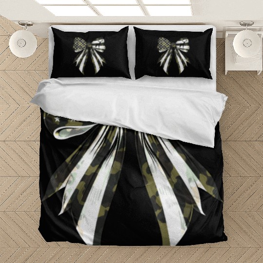 Coquette Bow Deer Hunting Camouflage US Flag Pride Bedding Sets