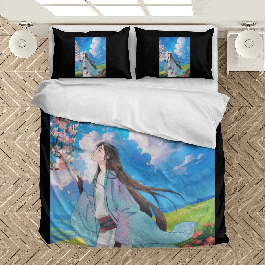 Serene Blossom Anime Aesthetic Bedding Sets