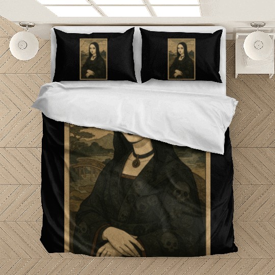 Gothic Geisha Mona Lisa Japanese Vintage Horror Bedding Sets