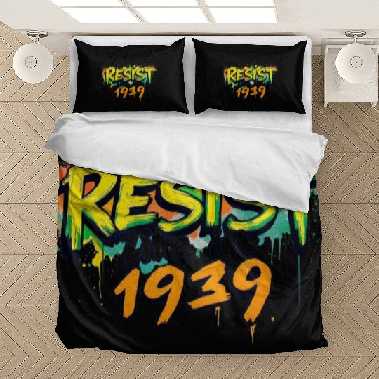 RESIST like it's 1939 (graffiti) Bedding Sets