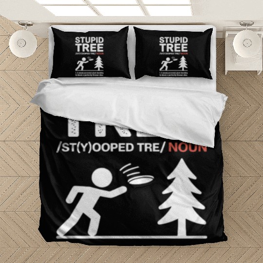 Funny Stupid Tree Frisbee Golf Memes Disc Golf Bedding Sets