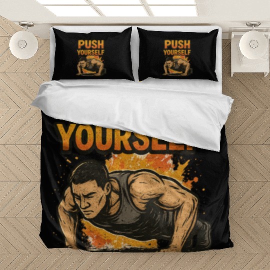 Push Yourself – Graffiti Gym Motivation Bedding Sets