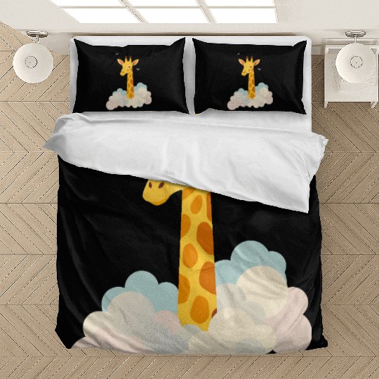 Gentle Giraffe Above the Clouds – Dreamy Motif Bedding Sets