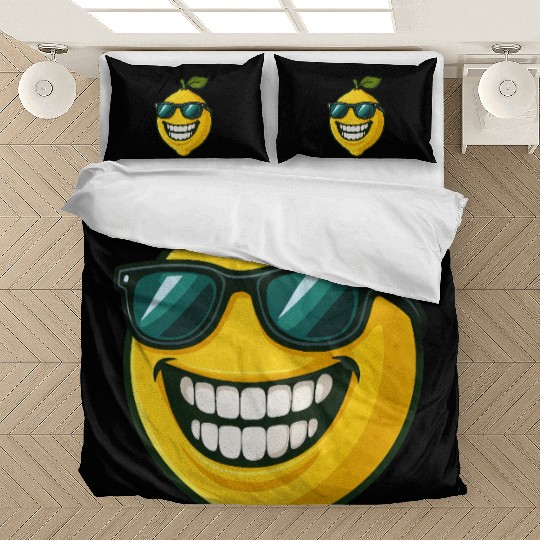 Cool lemon sunglasses summer fruit smile Bedding Sets