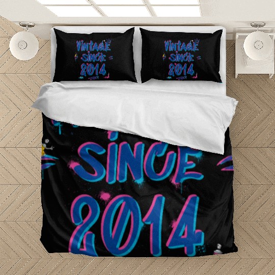 Vintage Since 2014 Hip-Hop Graffiti Glitch 11th Bedding Sets