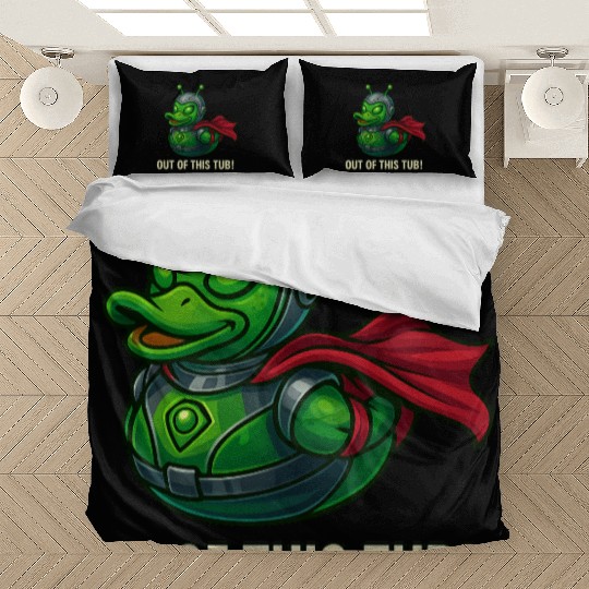 Alien Rubber Duck Superhero – "Out of This Tub!" Bedding Sets