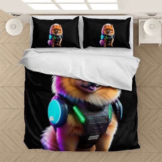 Cyber Pomeranian: Explorer of the Future Bedding Sets