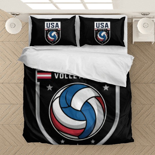 USA Volleyball Emblem Design Bedding Sets