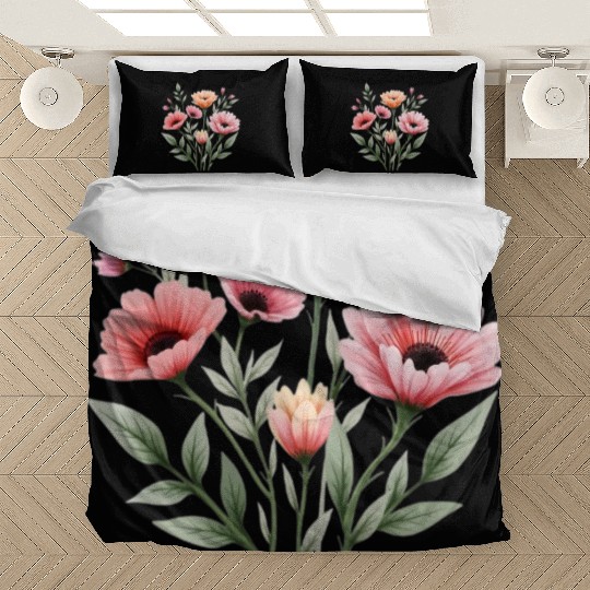 Meadows Whisper Watercolor Wildflower Bouquet Bedding Sets