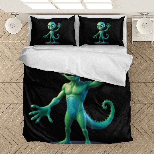 green alien Bedding Sets